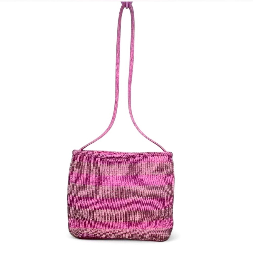 Stone Mountain Pink and White Woven Shoulder Bag